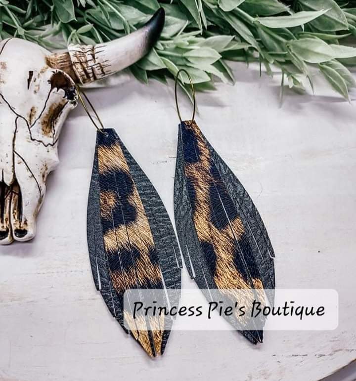 Black Cheetah Cadillac Earrings