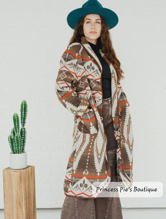 Mountain Queen Aztec Wool Coat